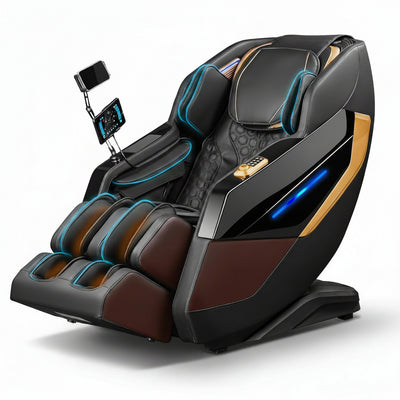 Massage Chair Full Body 4D Zero Gravity Massage Chair Recliner with 57.1" Sl-Track Shiatsu Massage Lumbar Heat 40 Airbags Foot Rollers AI Voice 7" Touchscreen Bluetooth