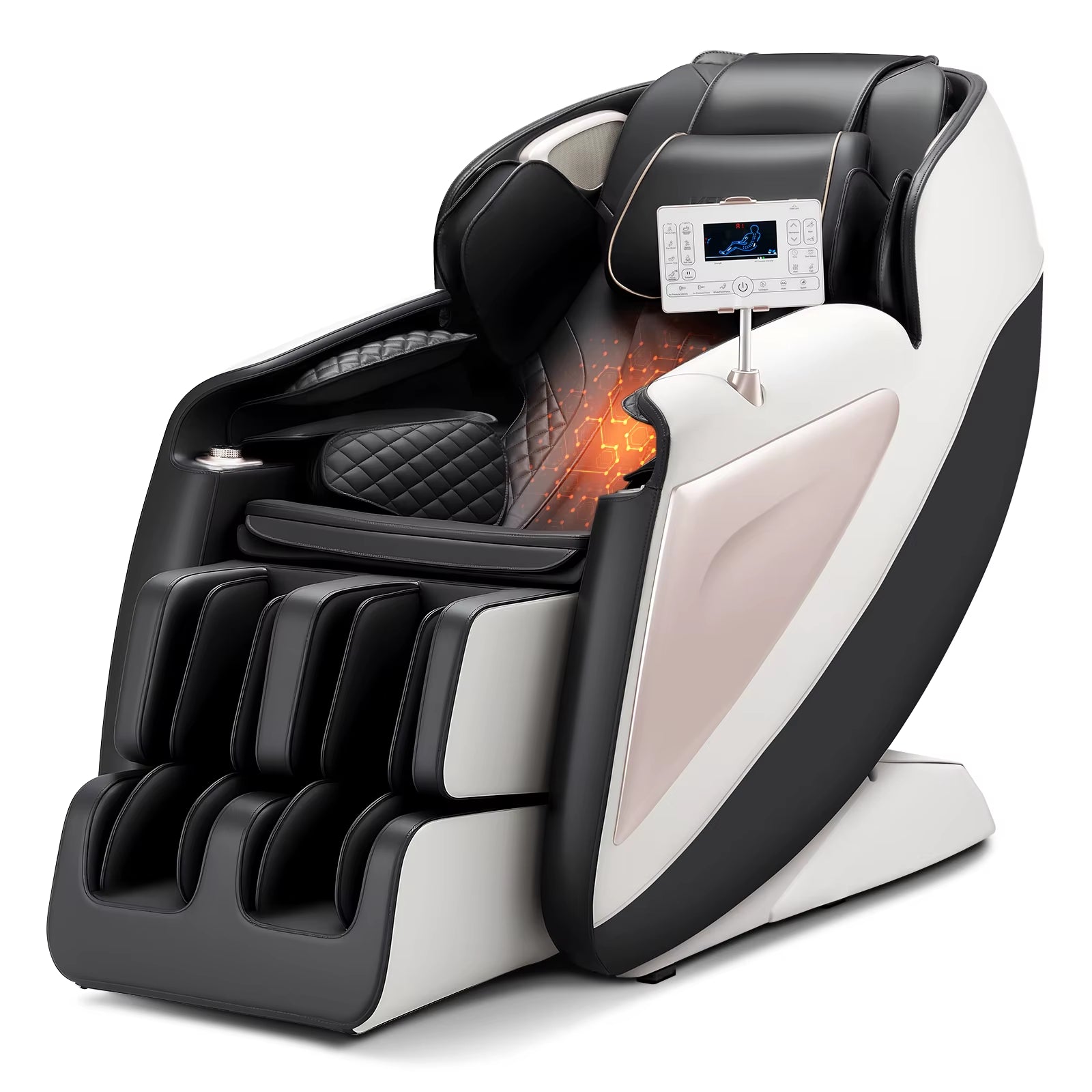 Succebuy Massage Chair 4D Full Body Zero Gravity Recliner W/Sl Track Stretch AI Voice Control Heat Foot Roller Retractable Pedal