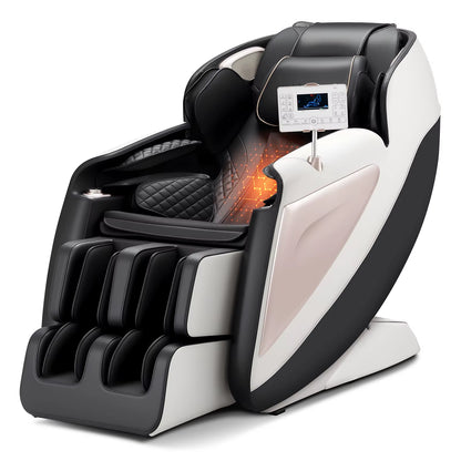 Succebuy Massage Chair 4D Full Body Zero Gravity Recliner W/Sl Track Stretch AI Voice Control Heat Foot Roller Retractable Pedal