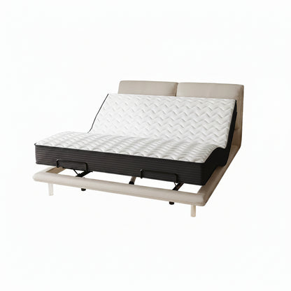Elegant Modern White Double Bed Frame Luxury Leather Villa Smart Bed Adjustable Electric Cama Matrimonial Bedroom Set Furniture
