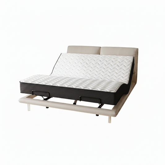 Elegant Modern White Double Bed Frame Luxury Leather Villa Smart Bed Adjustable Electric Cama Matrimonial Bedroom Set Furniture