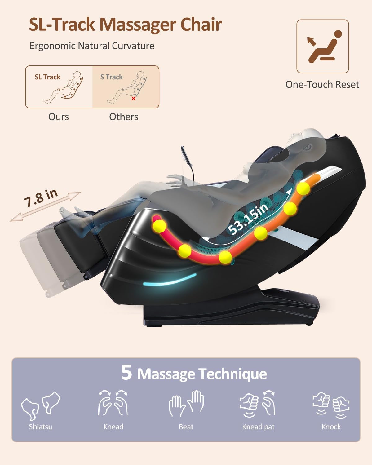 Massage Chair Full Body with Body Scan, Zero Gravity, Sl-Track, Black | 20 Modes Shiatsu Massage Chair Built-In Heat System, Airbag Massage with Deep Yoga Stretch, Calfrest Extension and AI Control