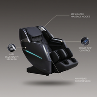 Massage Chair Full Body, 4D Zero Gravity Massage Chairs, 20 Auto Modes, 11 Massage Technique, 40 Airbags Shiatsu Massage, APP Control with Hifi Bluetooth Speaker Black — infographic