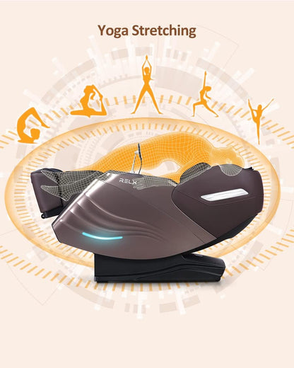 Massage Chair Full Body with Body Scan, Zero Gravity, Sl-Track, Brown | 20 Modes Shiatsu Massage Chair Built-In Heat System, Airbag Massage with Deep Yoga Stretch, Calfrest Extension and AI Control