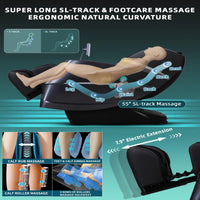 Massage Chair Full Body, 4D Zero Gravity Massage Chairs, 20 Auto Modes, 11 Massage Technique, 40 Airbags Shiatsu Massage, APP Control with Hifi Bluetooth Speaker Black