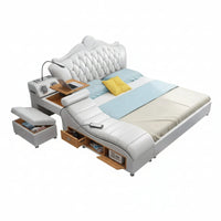 Headboard Storage Double Bed Queen Drawers King Size Smart Bed Luxury Princess Modern Letto Matrimoniale Bedroom Furniture