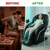 Massage Chair Full Body, 4D Zero Gravity Massage Chairs, 20 Auto Modes, 11 Massage Technique, 40 Airbags Shiatsu Massage, APP Control with Hifi Bluetooth Speaker Black — Before & After