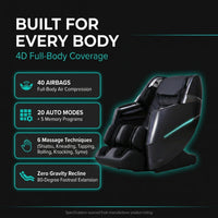 Massage Chair Full Body, 4D Zero Gravity Massage Chairs, 20 Auto Modes, 11 Massage Technique, 40 Airbags Shiatsu Massage, APP Control with Hifi Bluetooth Speaker Black — Results & Stats