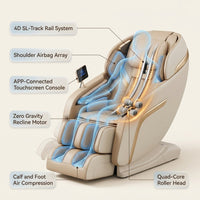 Massage Chair Full Body, 4D Zero Gravity Massage Chairs, 20 Auto Modes, 11 Massage Technique, 40 Airbags Shiatsu Massage, APP Control with Hifi Bluetooth Speaker Beige — How It Works