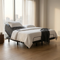 Split King Adjustable Bed Frame and 14" Memory Foam Mattress in Box, Independent Head and Foot Incline Electric Bed with Massage, Voice Control, 0 Gravity/Anti-Snore, USB Ports, Adjustable Legs — Studio Shot
