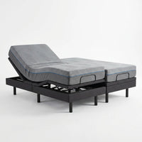 Split King Adjustable Bed Frame and 14" Memory Foam Mattress in Box, Independent Head and Foot Incline Electric Bed with Massage, Voice Control, 0 Gravity/Anti-Snore, USB Ports, Adjustable Legs — Studio Shot