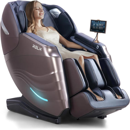 Massage Chair Full Body with Body Scan, Zero Gravity, Sl-Track, Brown | 20 Modes Shiatsu Massage Chair Built-In Heat System, Airbag Massage with Deep Yoga Stretch, Calfrest Extension and AI Control