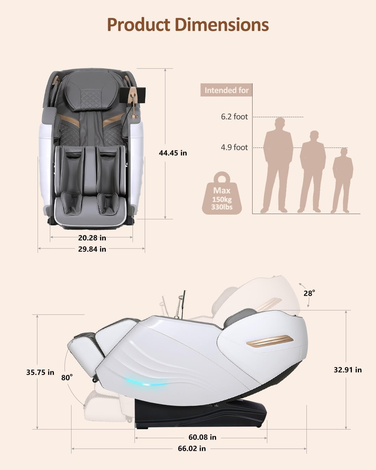 Massage Chair Full Body with Body Scan, Zero Gravity, Sl-Track, White | 20 Modes Shiatsu Massage Chair Built-In Heat System, Airbag Massage with Deep Yoga Stretch, Calfrest Extension and AI Control