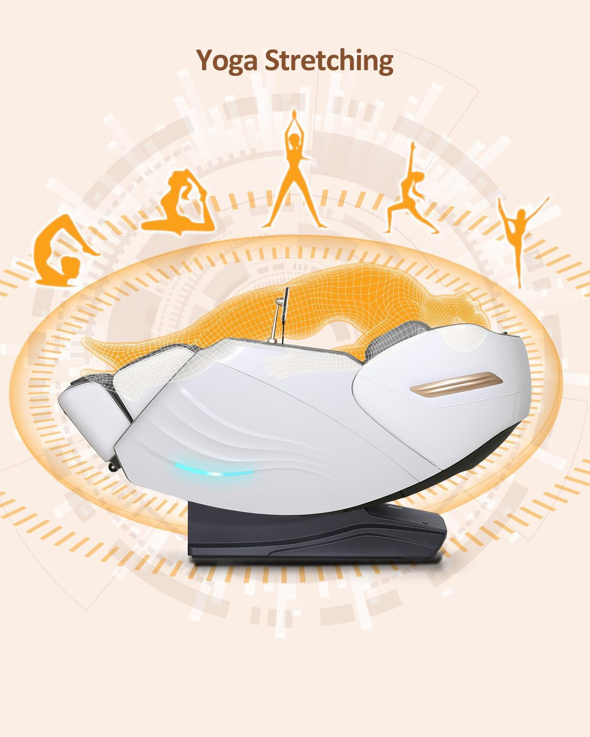 Massage Chair Full Body with Body Scan, Zero Gravity, Sl-Track, White | 20 Modes Shiatsu Massage Chair Built-In Heat System, Airbag Massage with Deep Yoga Stretch, Calfrest Extension and AI Control