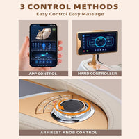 Massage Chair Full Body, 4D Zero Gravity Massage Chairs, 20 Auto Modes, 11 Massage Technique, 40 Airbags Shiatsu Massage, APP Control with Hifi Bluetooth Speaker Beige